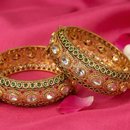 Emerald Ruby Uncut Sunehri Kundan Patla