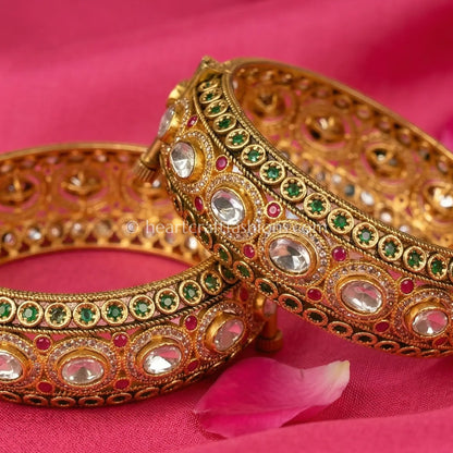 Emerald Ruby Uncut Sunehri Kundan Patla