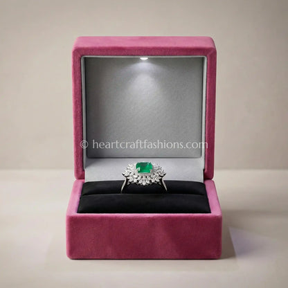 Emerald Sunburst Statement Ring