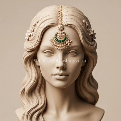 Emerald Arch Polki Maang Tikka