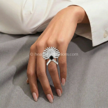 Emerald Crest Sunburst Ring