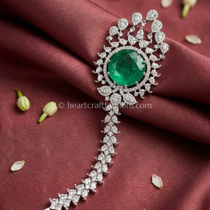 Emerald Crystal Bridal Maang Tikka