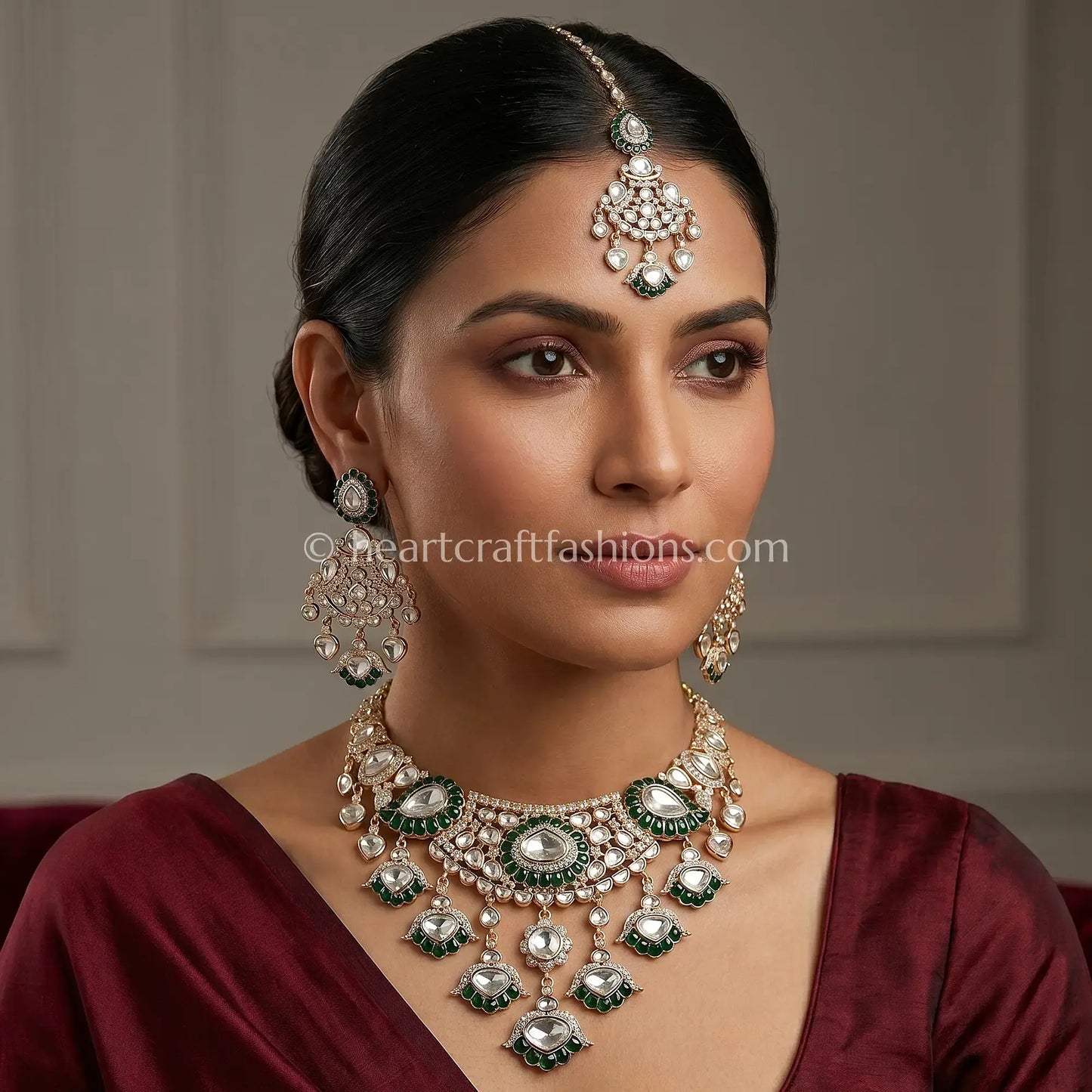 Emerald Dew Sunehri Kundan Bridal Necklace