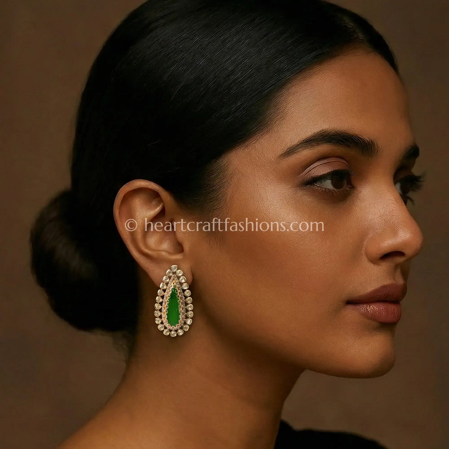 Emerald Green Doublet Royal Moissanite Stud