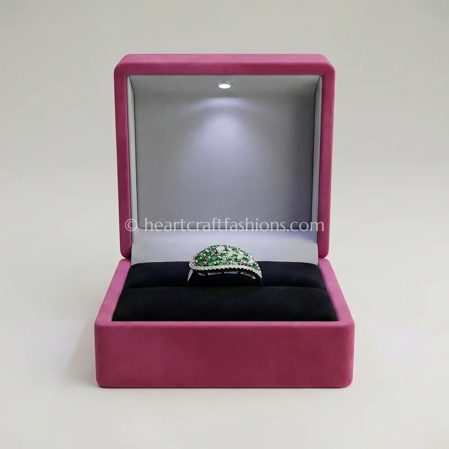 Emerald Vine Teardrop Statement Ring
