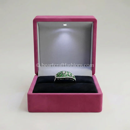 Emerald Vine Teardrop Statement Ring