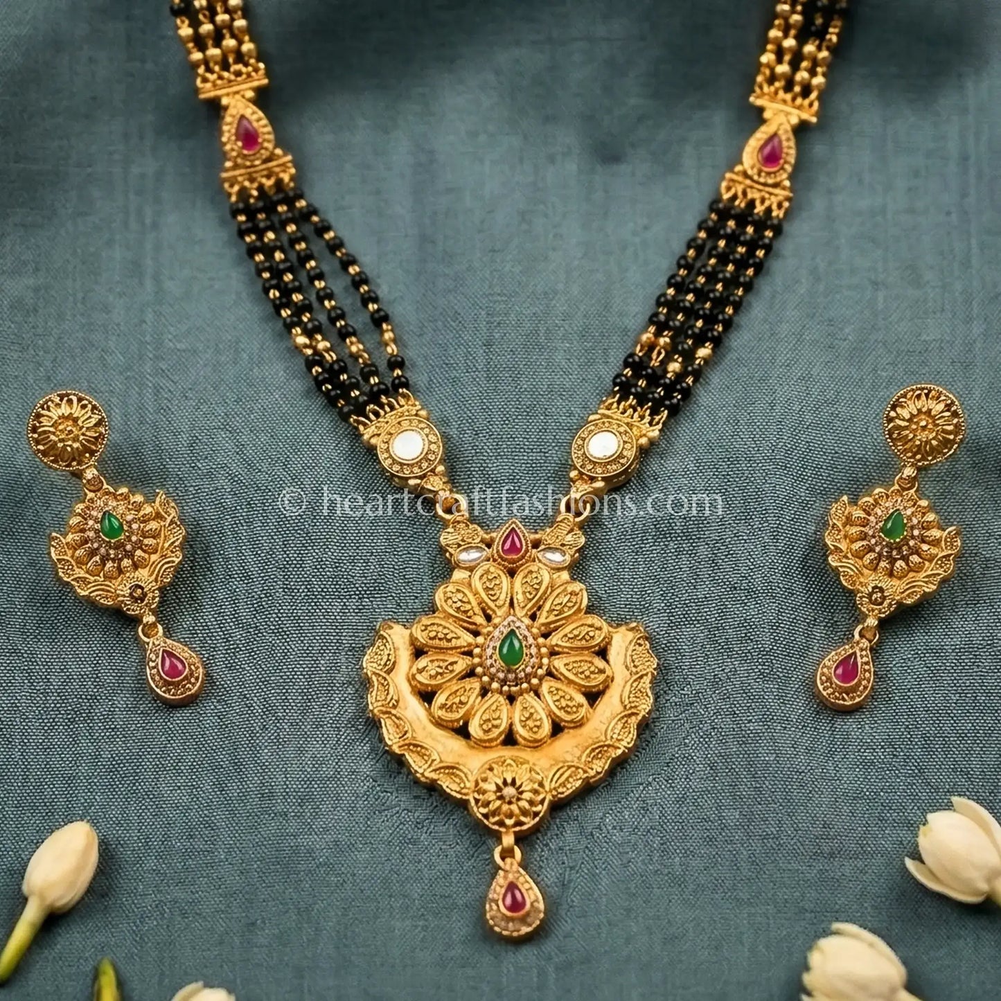 Floral Pendant Mangalsutra Set