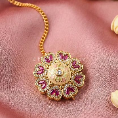 Floral Ruby Enamel Borla