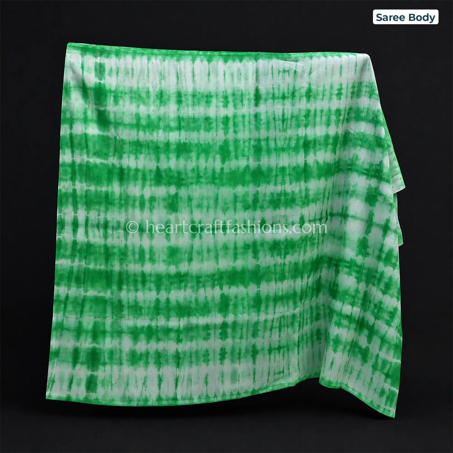Fresh Green Tie-Dye Kora Silk Banarasi Saree