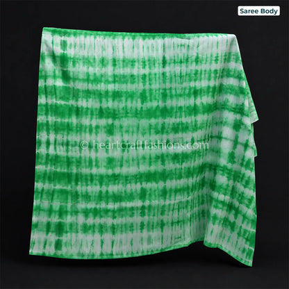 Fresh Green Tie-Dye Kora Silk Banarasi Saree
