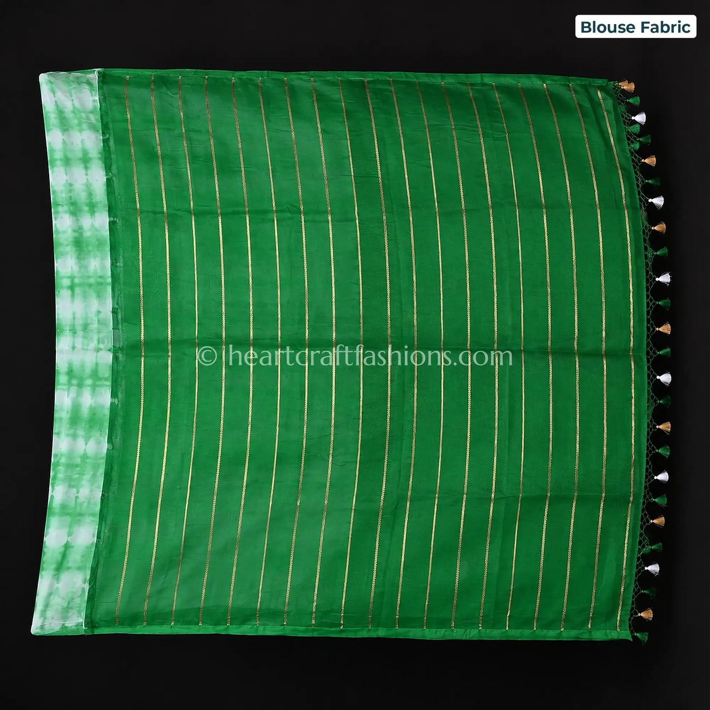 Fresh Green Tie-Dye Kora Silk Banarasi Saree