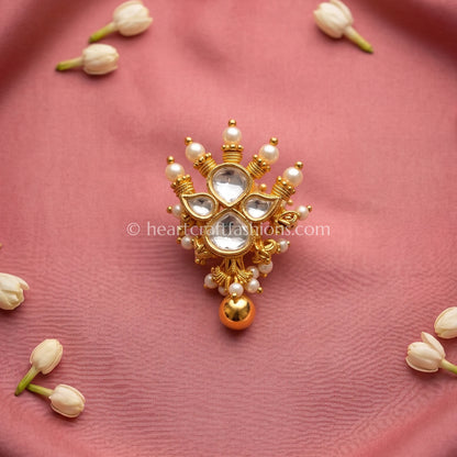 Full Clear Floral Bloom Pachi Kundan Nath
