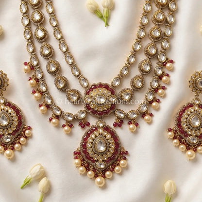 Gulrang Sunehri Kundan Ruby Double Layer Set