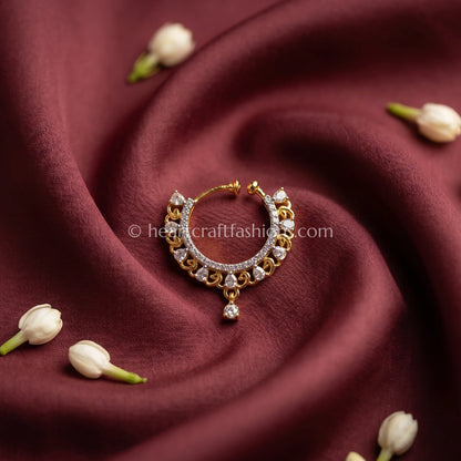 Gold Finish Filigree Arc Zircon Nath