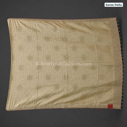 Golden Elegance Kolkata Handwork Silk Saree