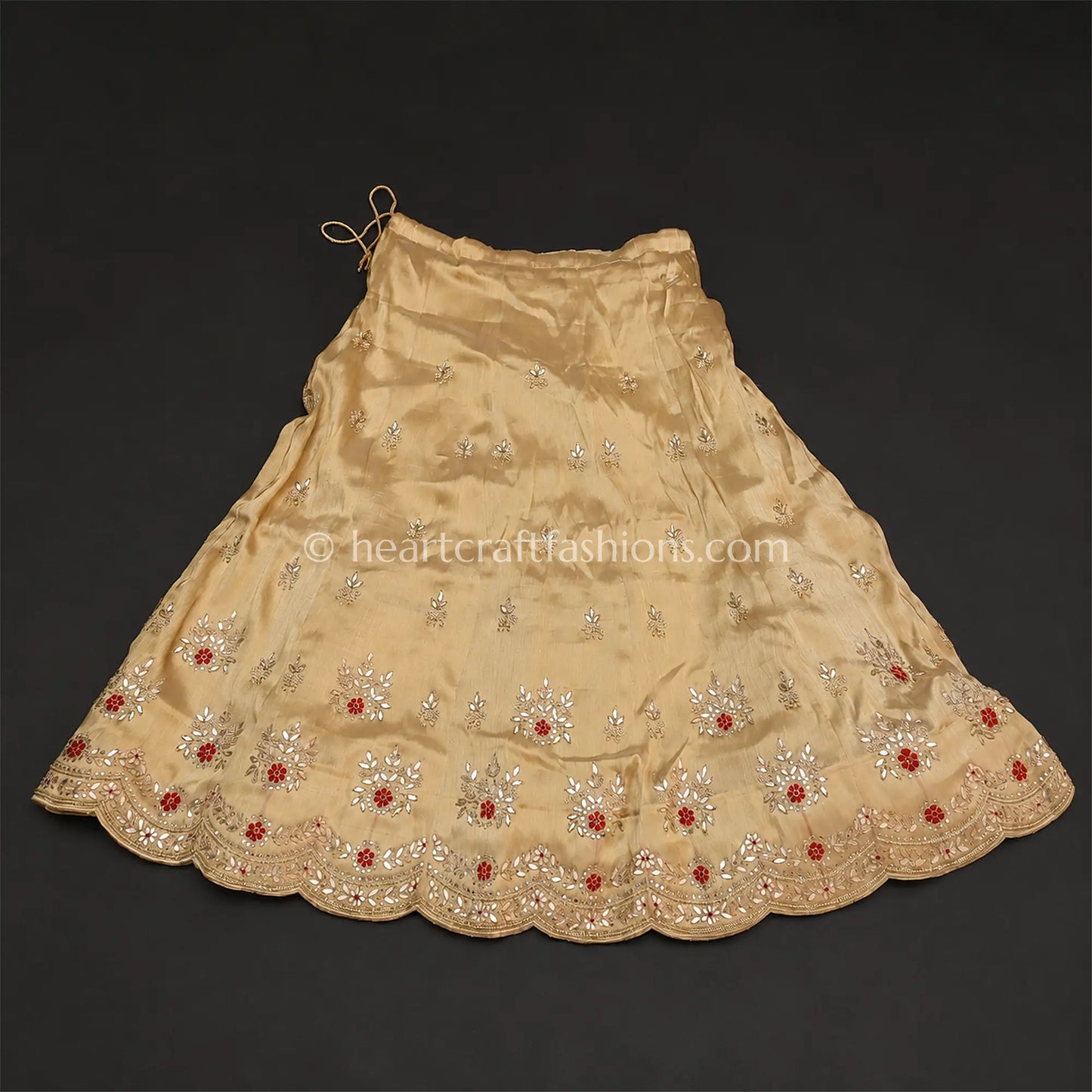 Golden Tissue Silk Lehenga Set with Handcrafted Gharchola Dupatta