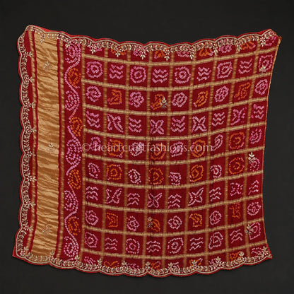 Golden Tissue Silk Lehenga Set with Handcrafted Gharchola Dupatta