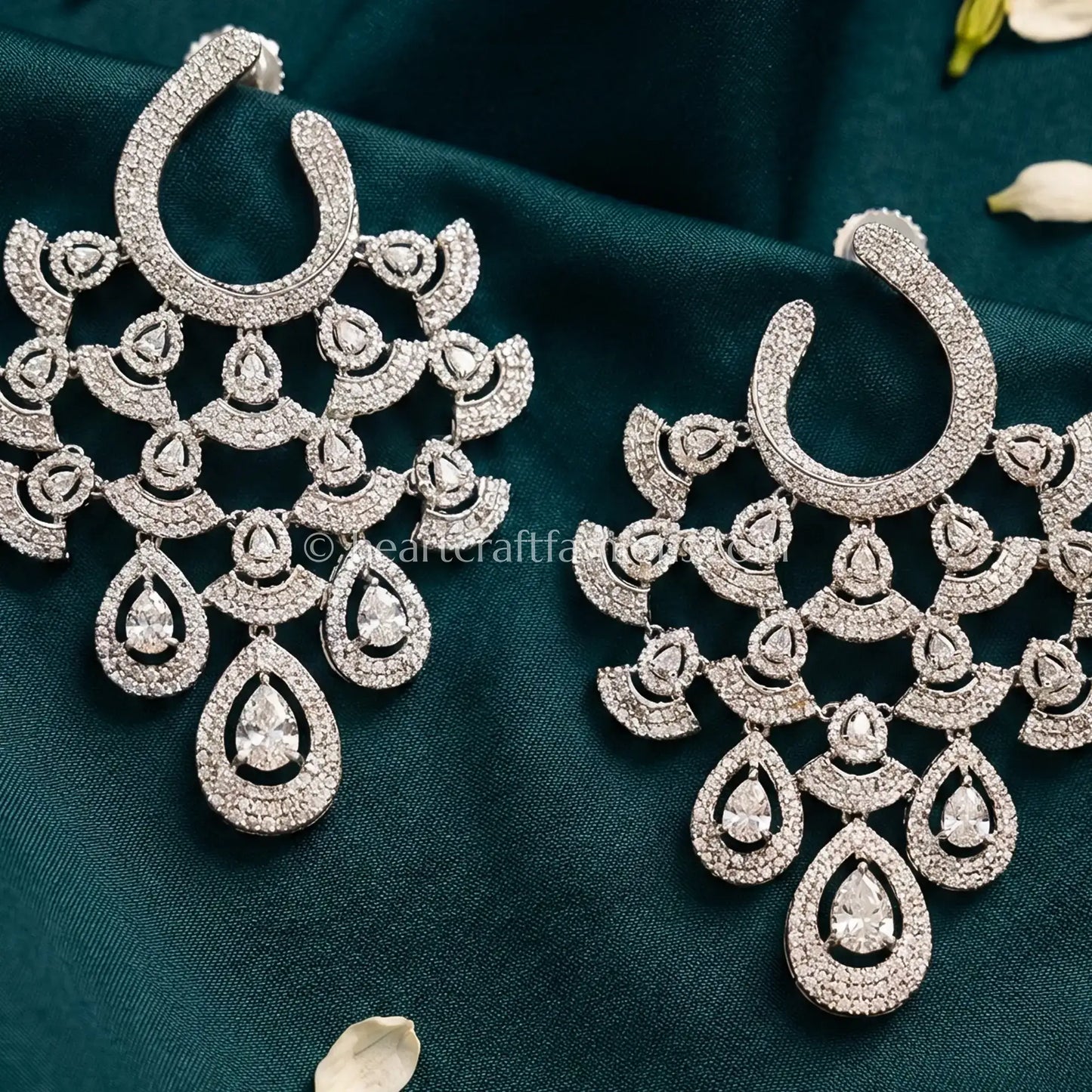 Grand Crystal Chandbali Earrings