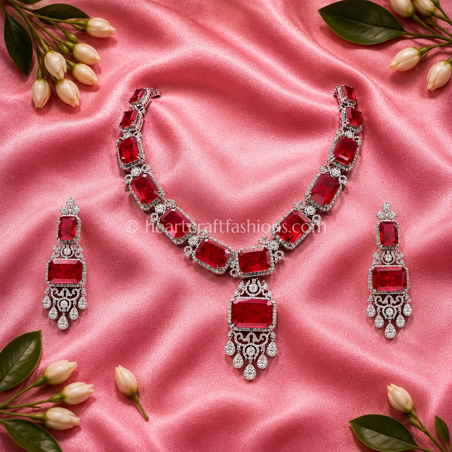 Grand Ruby Emerald-Cut Statement Set