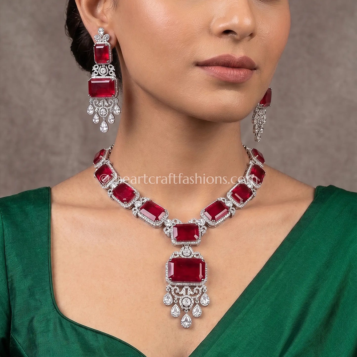 Grand Ruby Emerald-Cut Statement Set