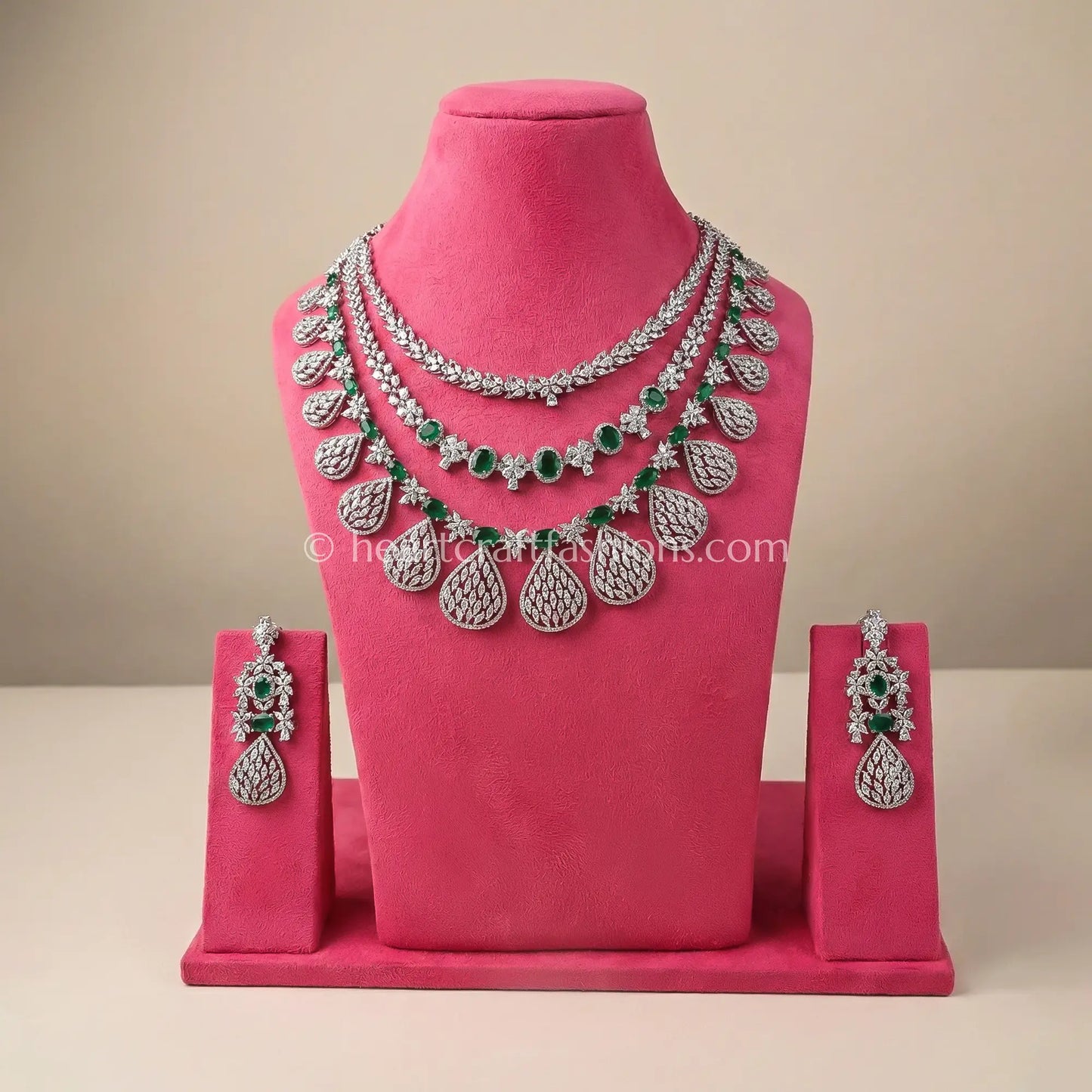 Green Layered Zircon Necklace