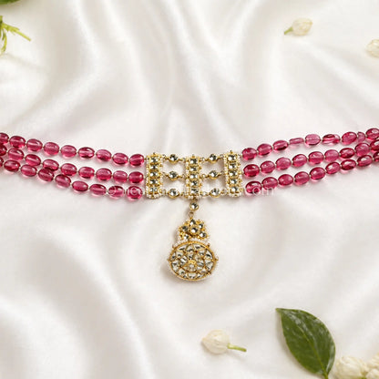 Gulbahaar Pachi Kundan Sheesh Phool with Borla