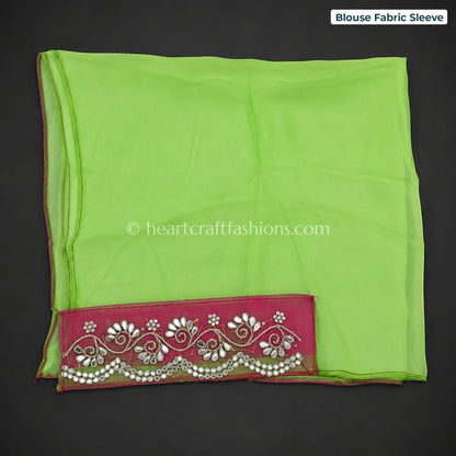 Gulmohar Ombre Kora Silk Gota Patti Saree