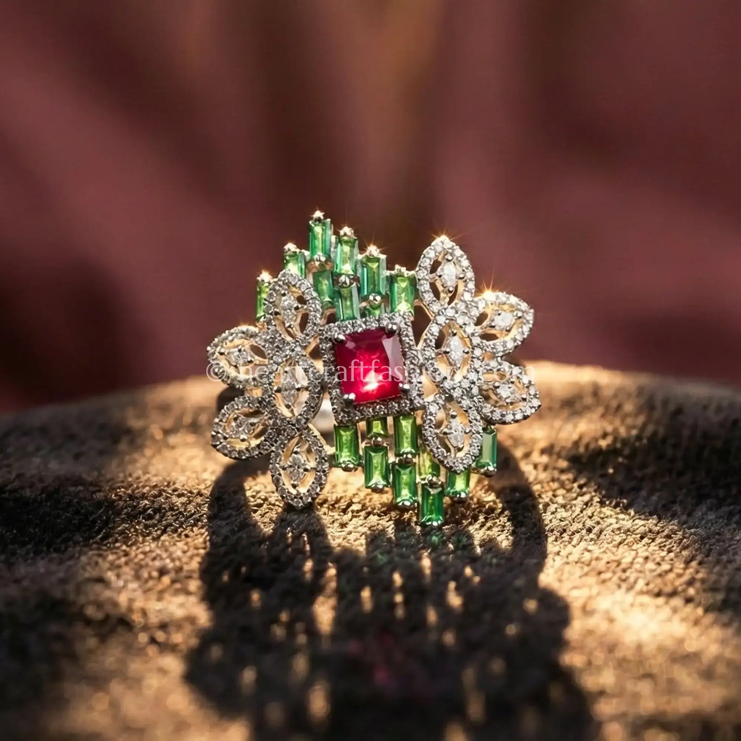 Gulnaar Emerald Garden Statement Ring