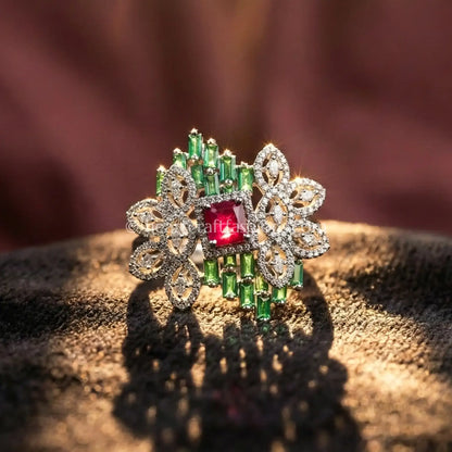Gulnaar Emerald Garden Statement Ring