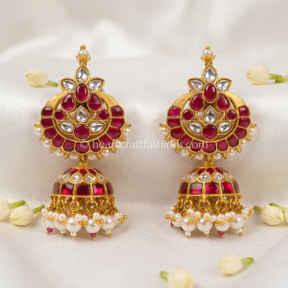 Gulnaar South Indian Jadau Kundan Jhumka Earrings