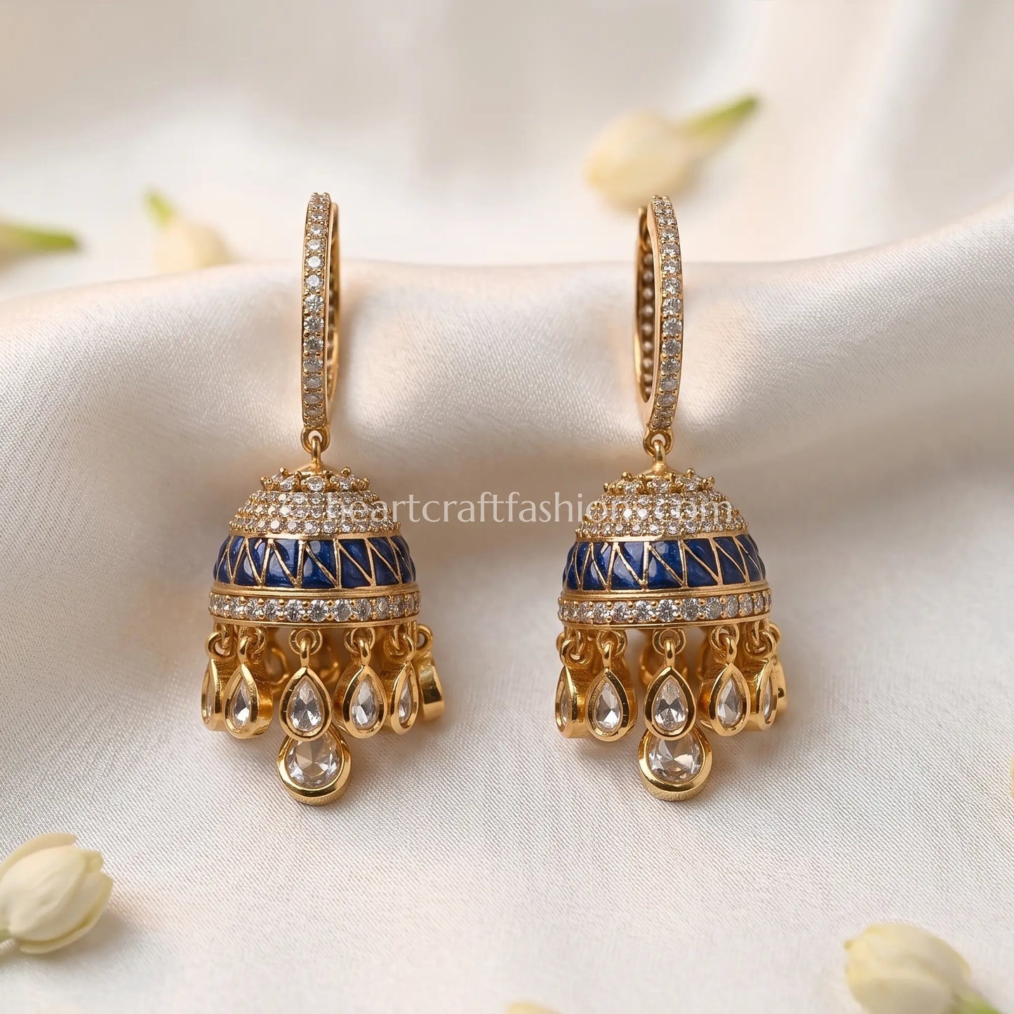 Gulruby Sunehri Kundan Bali