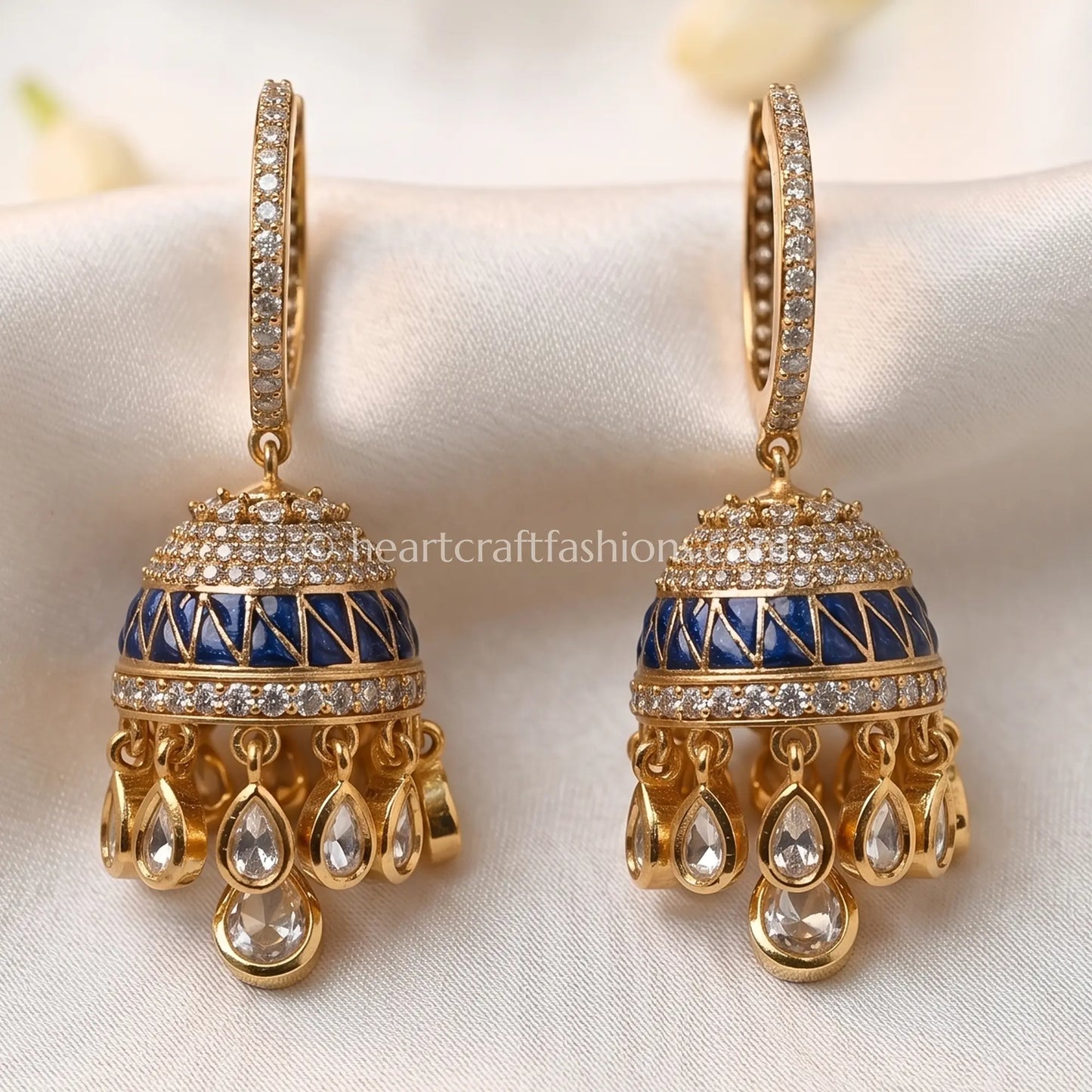 Gulruby Sunehri Kundan Bali