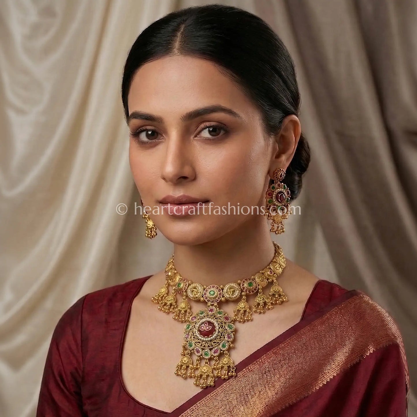 Heritage Rajwadi Kundan Jhumki Choker