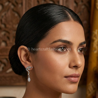 Hallmarked Pure Silver Minimalist Wave Drop Earrings