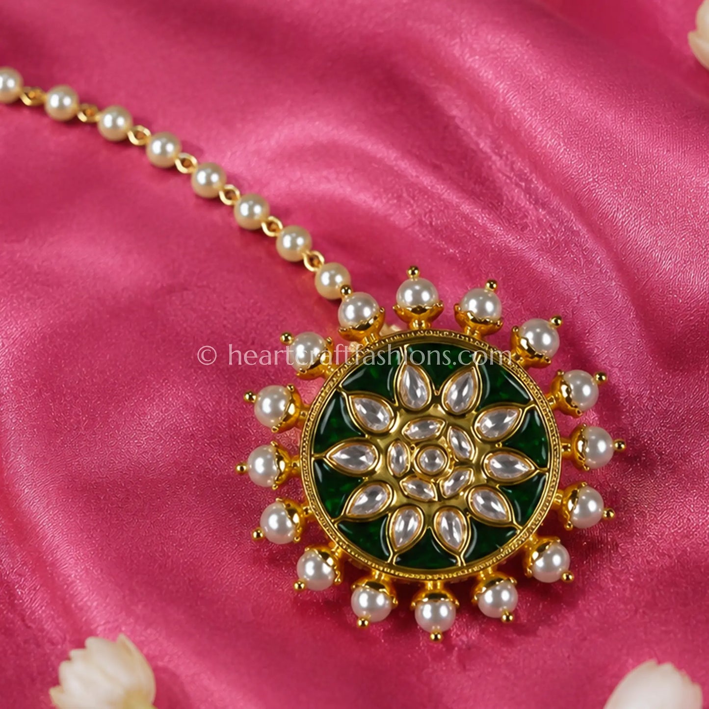 Heritage AC Emerald Flora Kundan & Pearl Borla