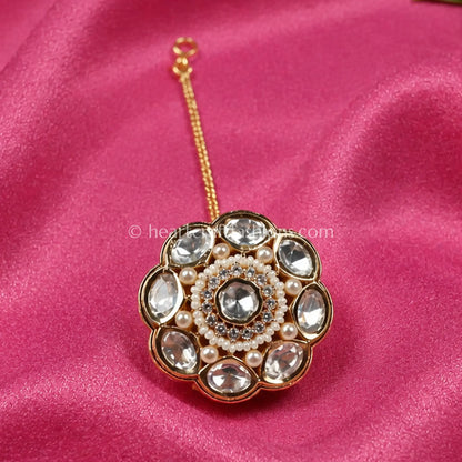 Heritage Floral Petal Kundan & Pearl Borla