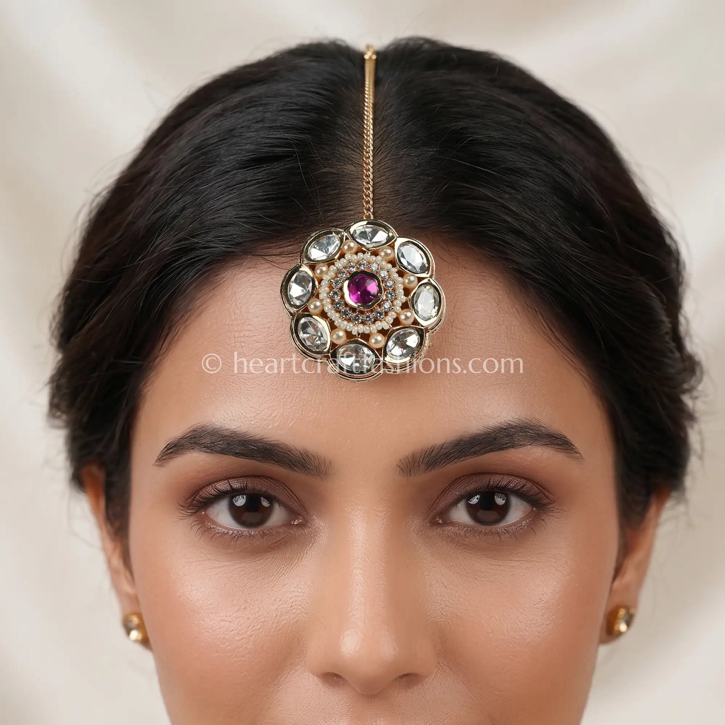 Heritage Floral Ruby Kundan & Pearl Borla