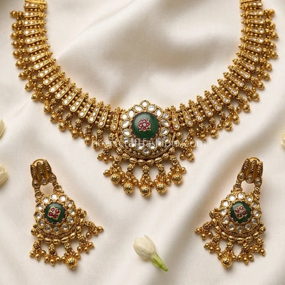 Heritage Kundan Emerald Choker Set