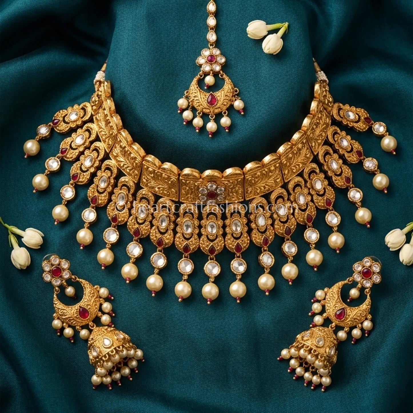 Heritage Lakshmi Sunehri Kundan Bridal Choker Set