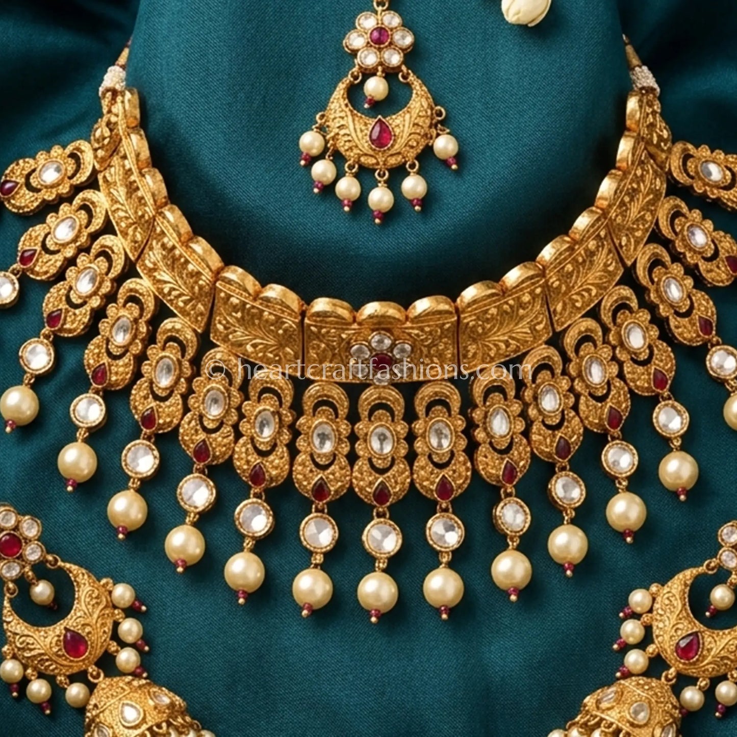 Heritage Lakshmi Sunehri Kundan Bridal Choker Set