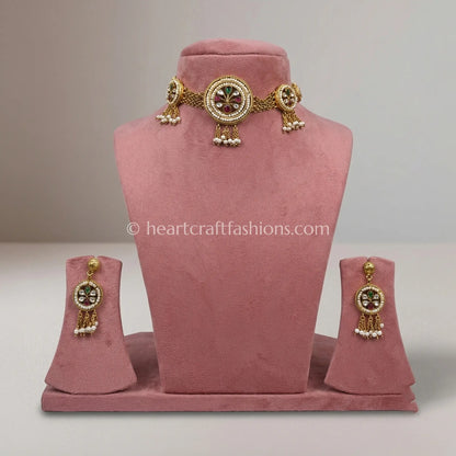 Heritage Meenakari Kundan Choker Set