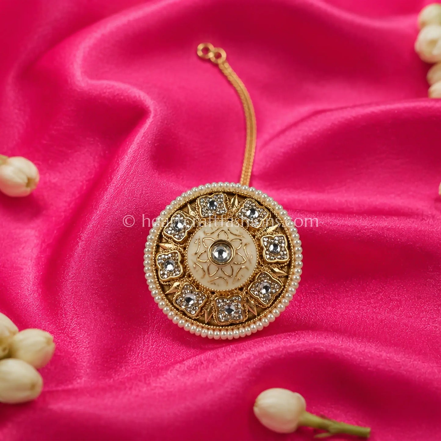Heritage Off-White Meenakari & Gold Filigree Borla