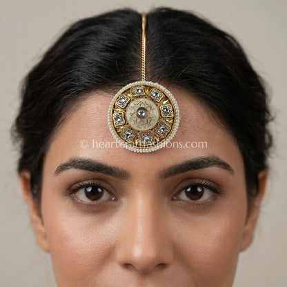 Heritage Off-White Meenakari & Gold Filigree Borla