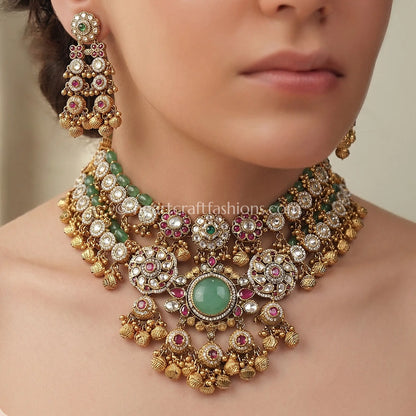 Heritage Pachi Kundan Layered Necklace Set