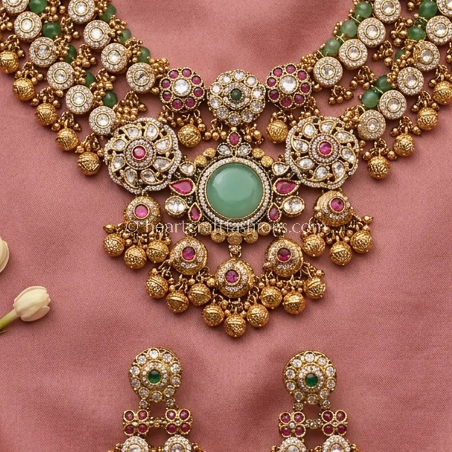 Heritage Pachi Kundan Layered Necklace Set