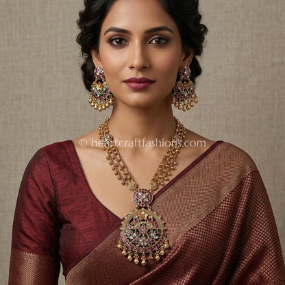 Heritage Pachi Kundan Rani Haar Set