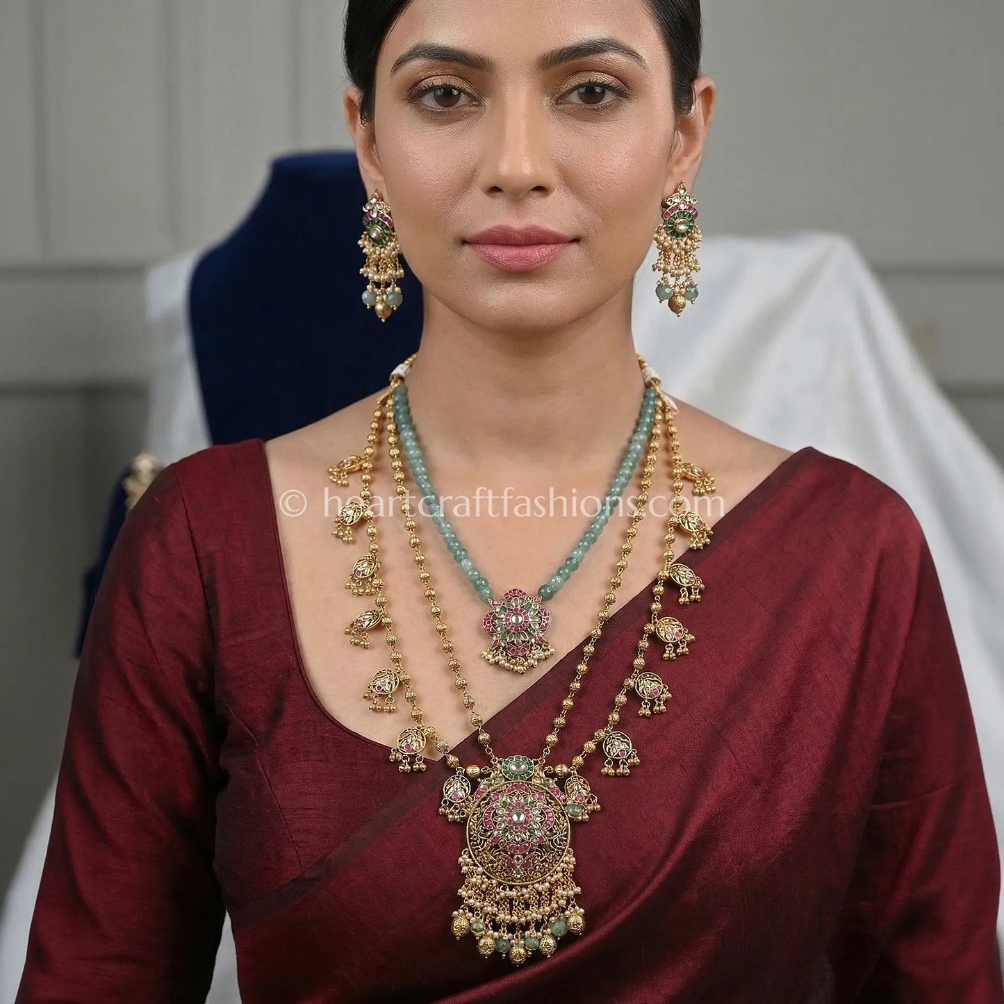 Heritage Pachi Watermelon Stone Layered Necklace