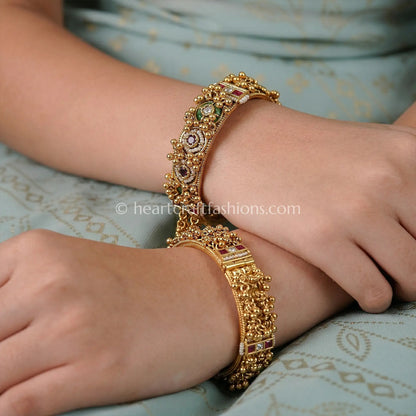 Heritage Ruby Emerald Kundan Chain Patla