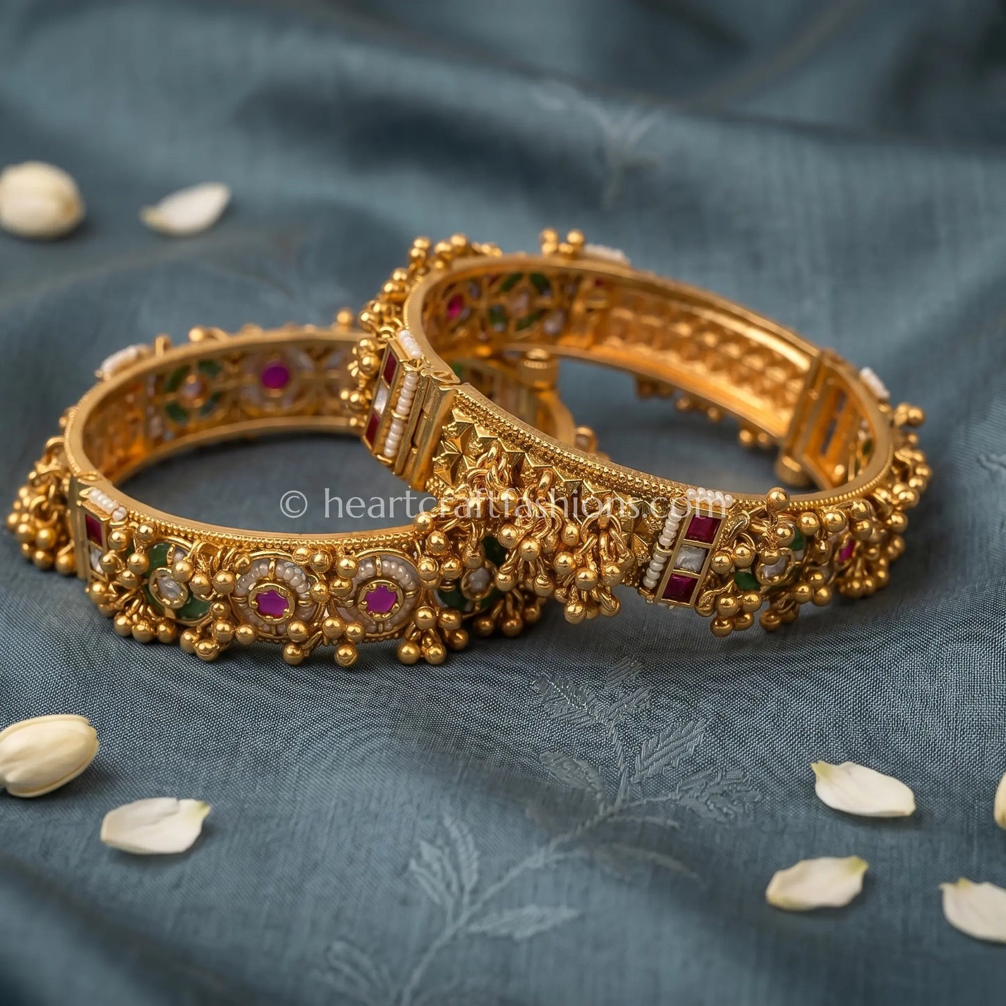 Heritage Ruby Emerald Kundan Chain Patla