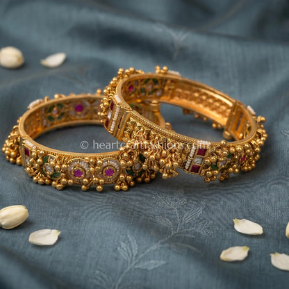Heritage Ruby Emerald Kundan Chain Patla
